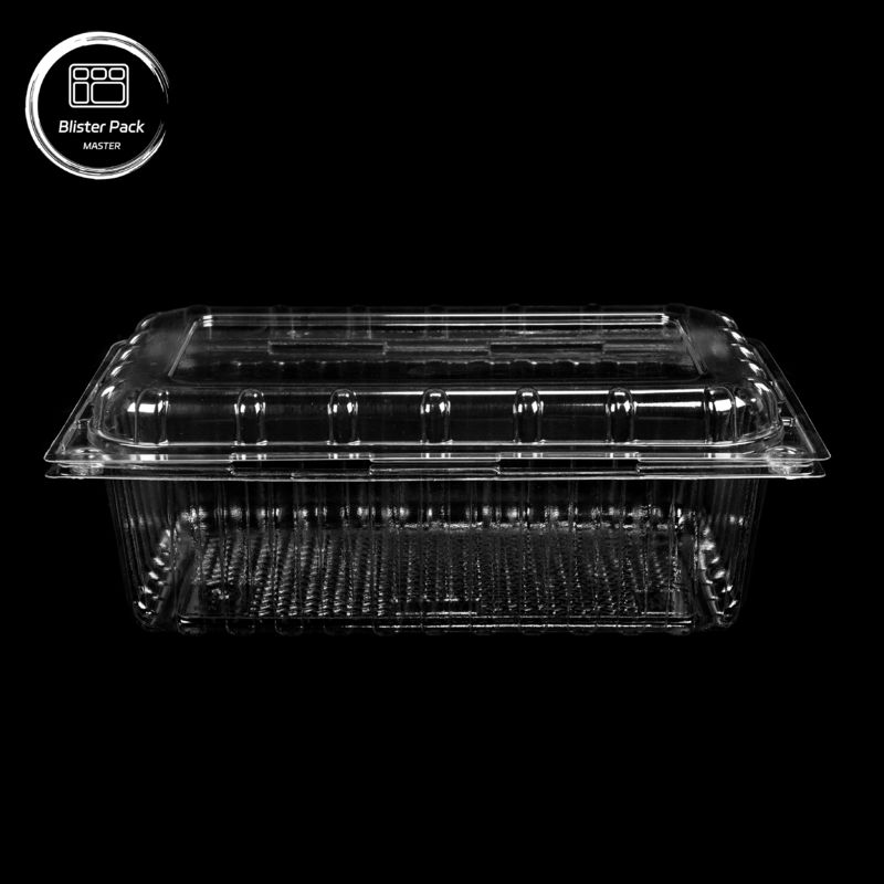 Contenedores de fruta con cáscara PET transparente Cajas de plástico desechables con tapas para envases de litchi y uvas