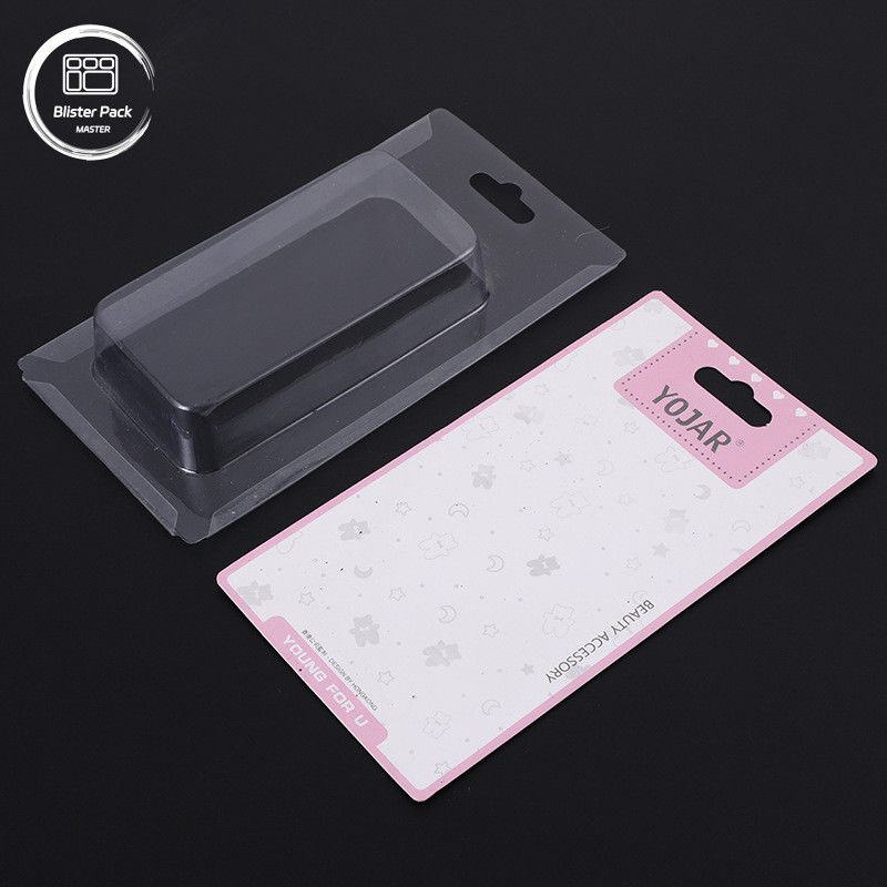 Tarjeta de diapositivas de PVC personalizada Envases de ampollas personalizados Inserción de embalaje con tarjeta de papel para mostrar la tarjeta de forma segura
