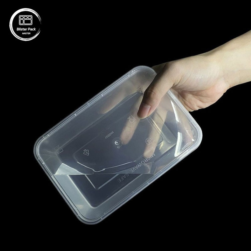 Contenedores de plástico desechables rectangulares de PP para alimentos de 500 ml a 1000 ml