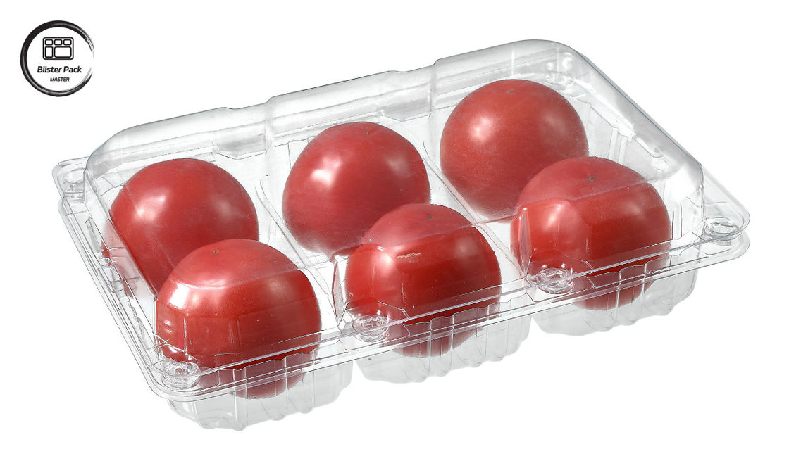 Contenedor de frutas desechables de 6 piezas de plástico rectangular para embalaje