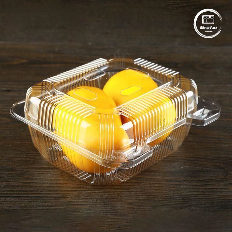 OEM/ODM Clamshell bandeja desechable de frutas y vegetales y contenedores de plástico PET transparente de grado alimenticio