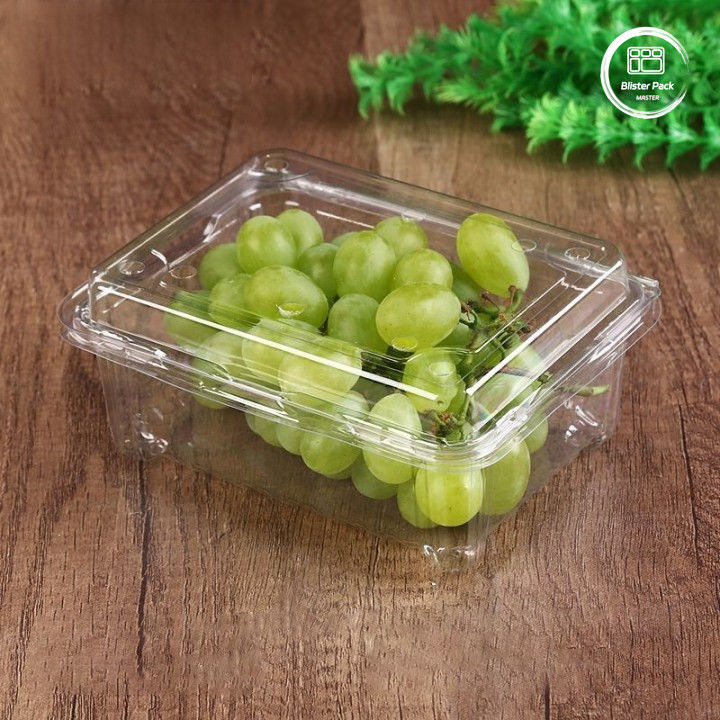 OEM/ODM Clamshell bandeja desechable de frutas y vegetales y contenedores de plástico PET transparente de grado alimenticio