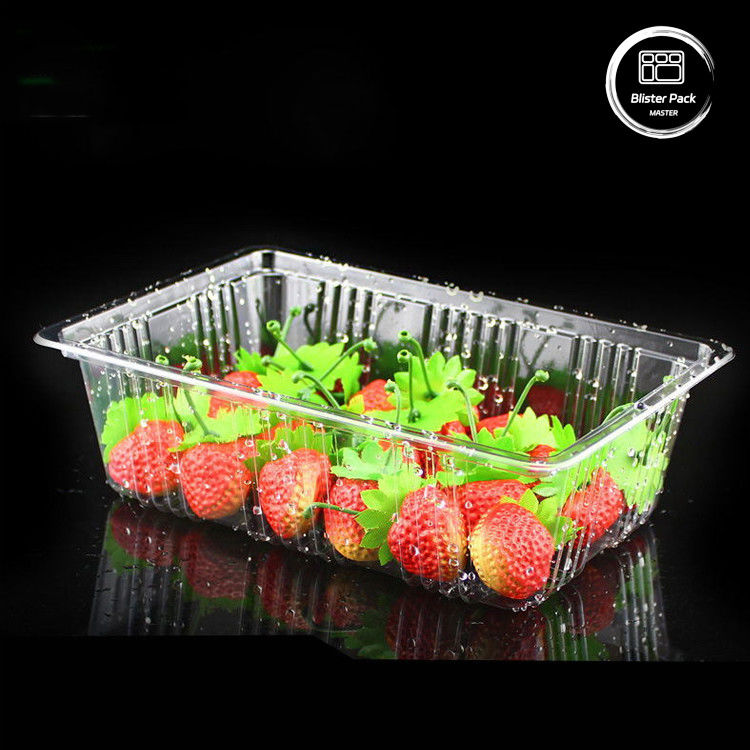 Contenedores de cáscara de almeja 100% biodegradables de PLA Cajas de horquilla transparente compostable para frutas y verduras