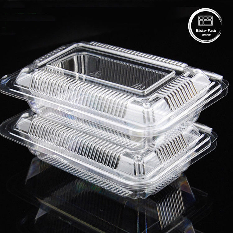 Contenedores de cáscara de almeja 100% biodegradables de PLA Cajas de horquilla transparente compostable para frutas y verduras