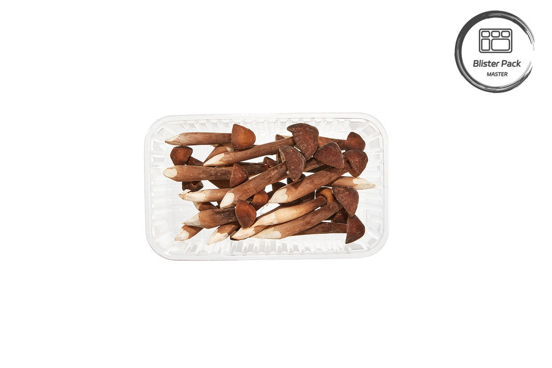 Envases de plástico desechables para hongos, ampollas, frutas y verduras