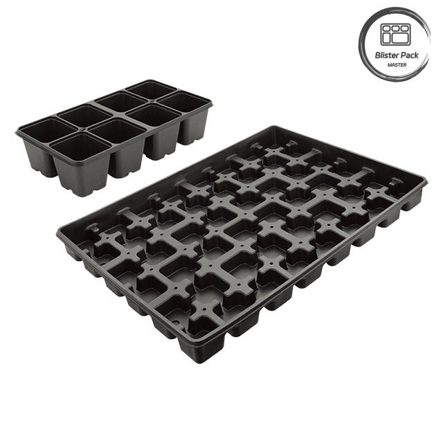 128 placas de semillero de plástico de celda para viveros de verduras de 0,8 mm a 1,0 mm de espesor