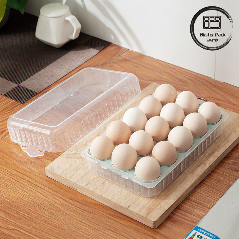 Cubierta de huevos de plástico transparente y apilable con tapa 10/15 Refrigerador Contenedores de plástico seguros para la cocina