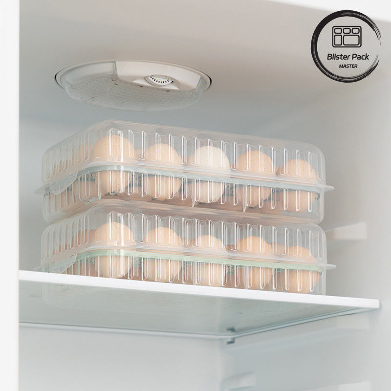 Cubierta de huevos de plástico transparente y apilable con tapa 10/15 Refrigerador Contenedores de plástico seguros para la cocina