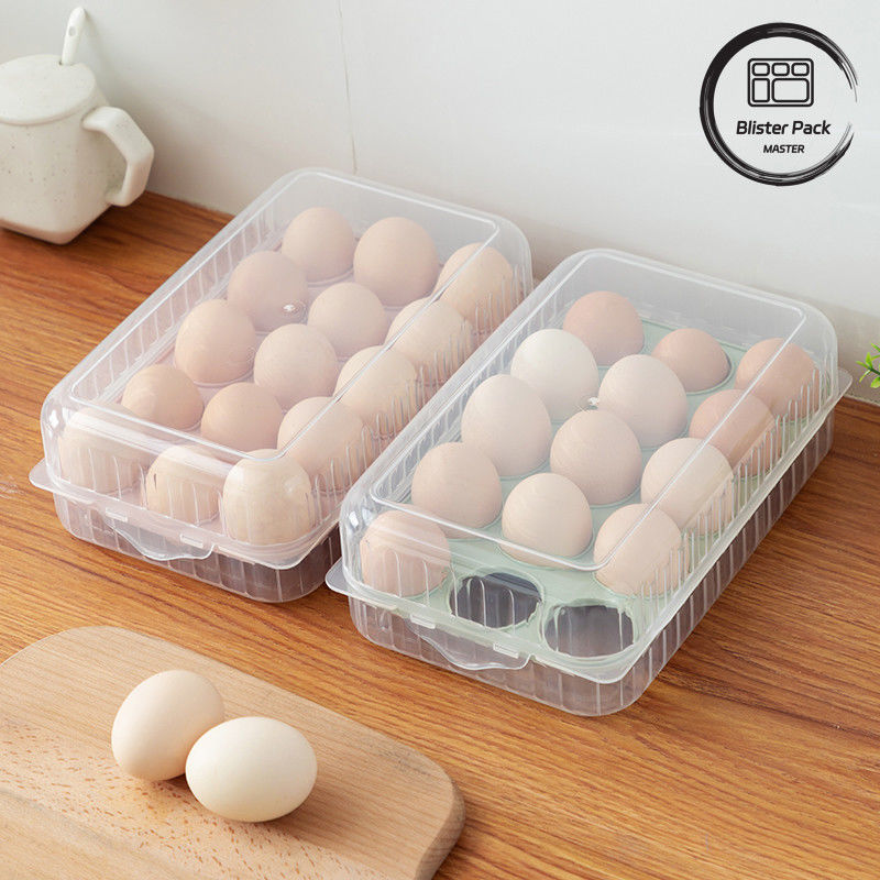 Cubierta de huevos de plástico transparente y apilable con tapa 10/15 Refrigerador Contenedores de plástico seguros para la cocina