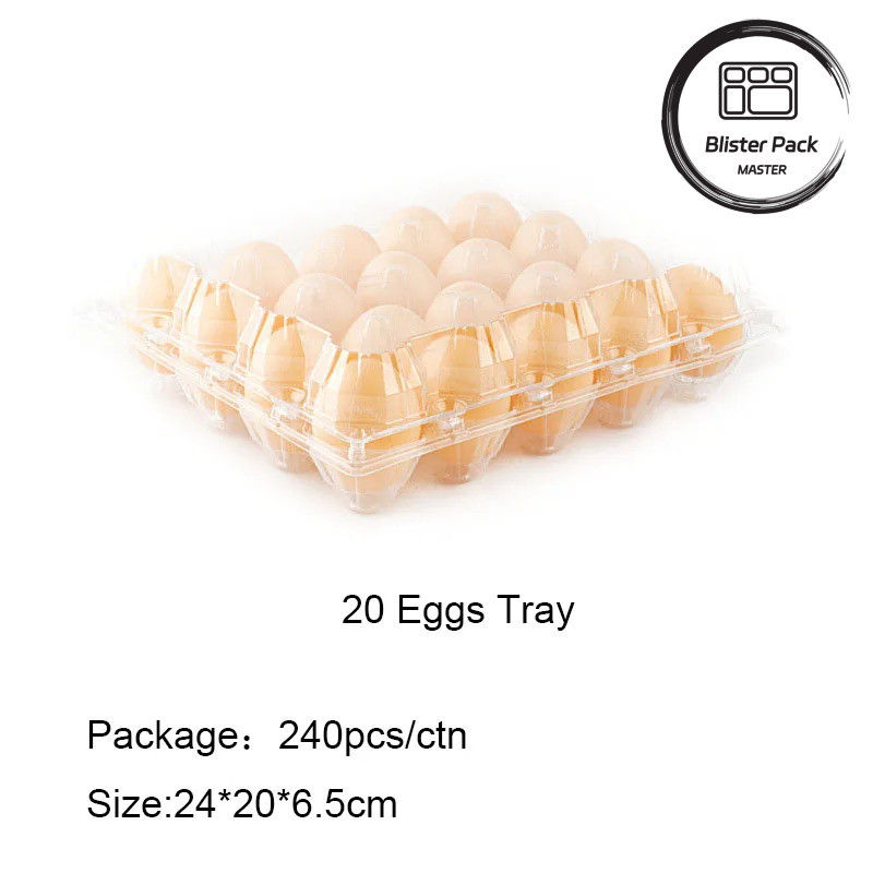 Envases de huevos de plástico transparente de 4 a 30 huevos envasado en una caja de ampollas