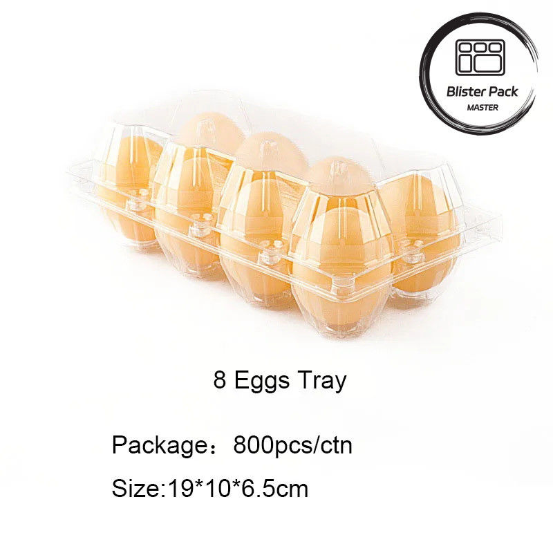 Envases de huevos de plástico transparente de 4 a 30 huevos envasado en una caja de ampollas