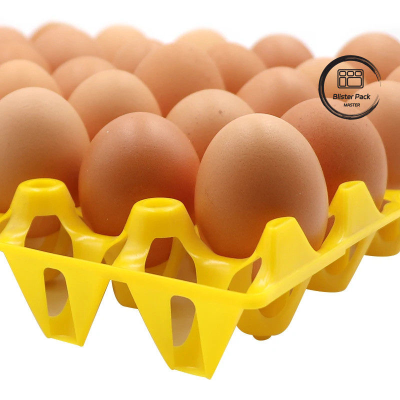 30 bandeja de ampollas de huevo caja de plástico colorida bandejas de plástico termoformado duradero para granja de pollos