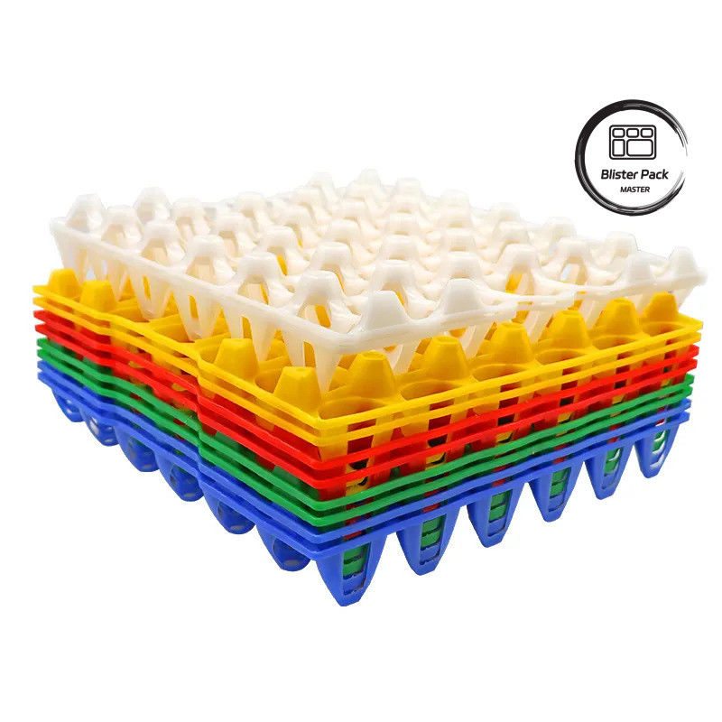 30 bandeja de ampollas de huevo caja de plástico colorida bandejas de plástico termoformado duradero para granja de pollos