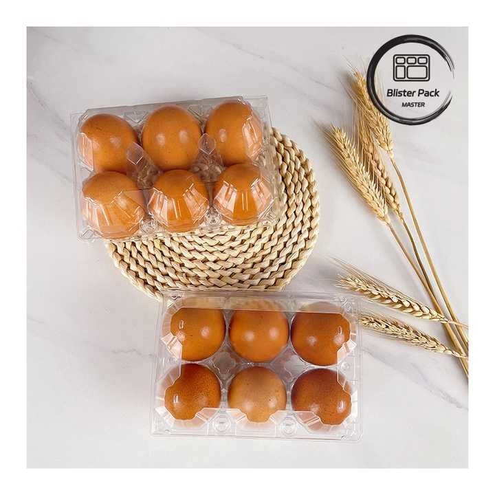 6 Embalaje de cajas de huevo de plástico Cajas de embalaje de huevos duraderas para un almacenamiento seguro
