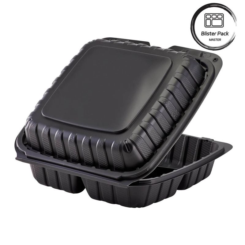 3 Compartimiento de plástico termoformado para llevar Contenedor para comida rápida / comidas calientes