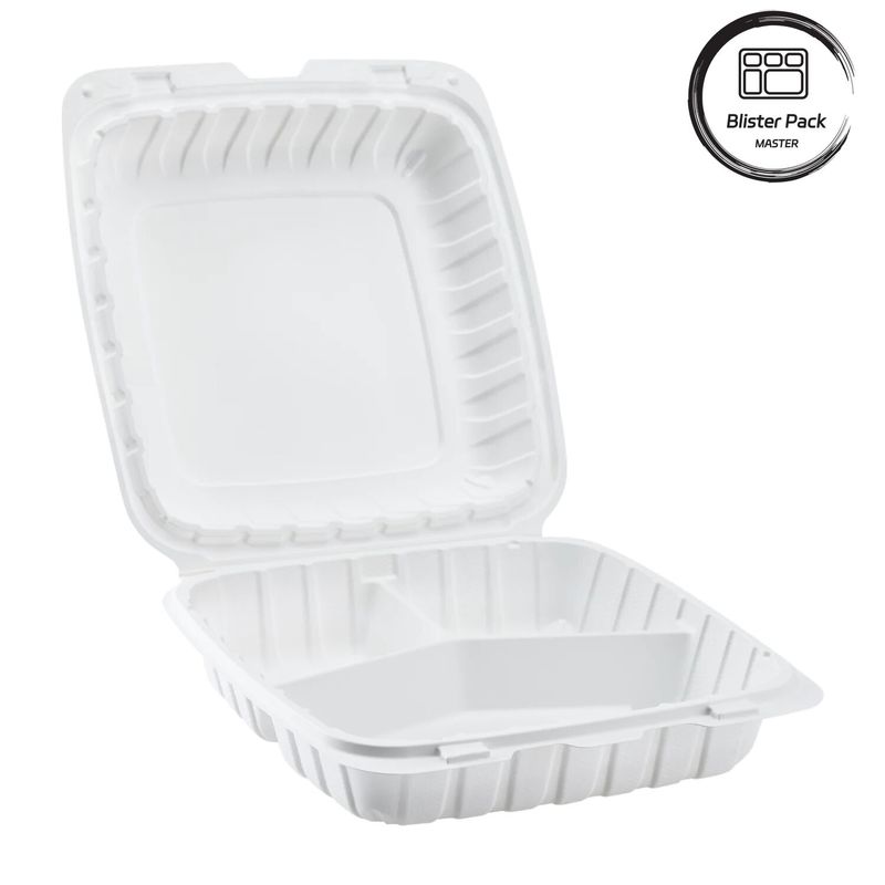 3 Compartimiento de plástico termoformado para llevar Contenedor para comida rápida / comidas calientes