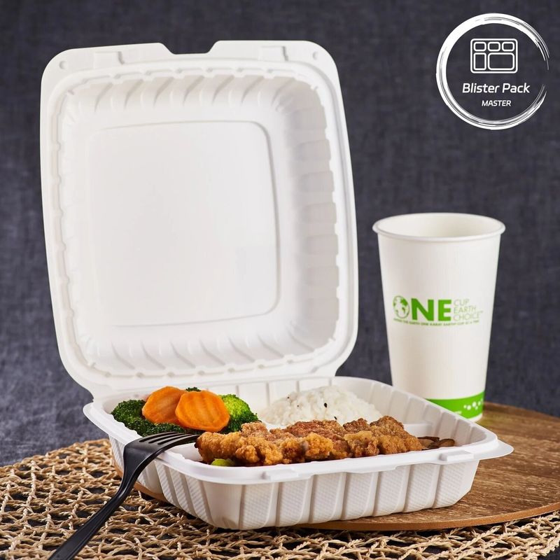 3 Compartimiento de plástico termoformado para llevar Contenedor para comida rápida / comidas calientes