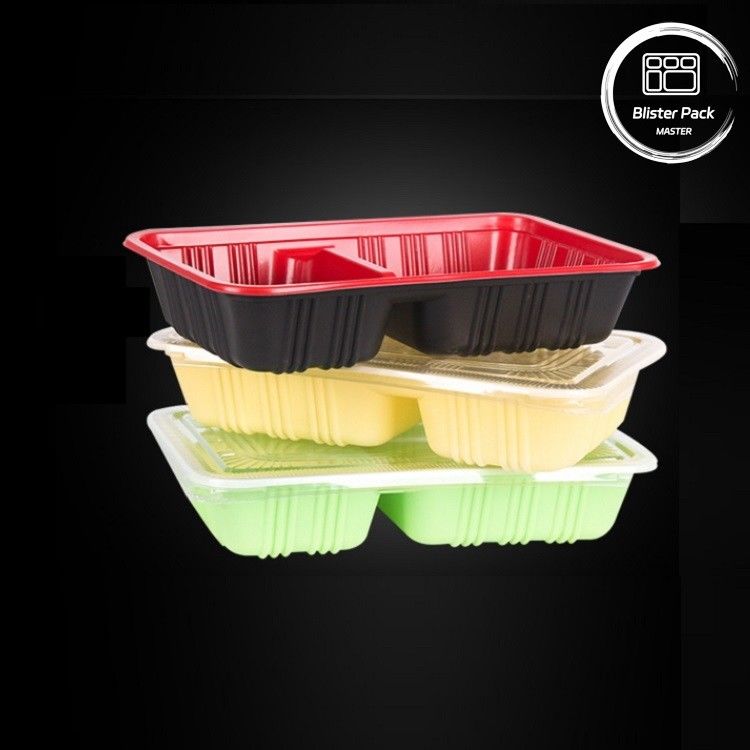 Eco amigable 3 compartimiento Bento caja desechable de plástico PP microondas y caja fuerte de refrigerador
