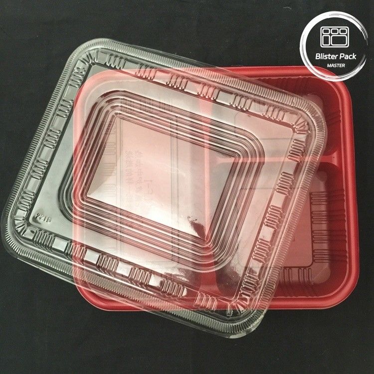 Eco amigable 3 compartimiento Bento caja desechable de plástico PP microondas y caja fuerte de refrigerador