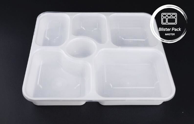 Cajas de plástico para llevar con microondas con 2, 3, 4, 6 compartimentos Contenedores de comida desechables rectangulares negros