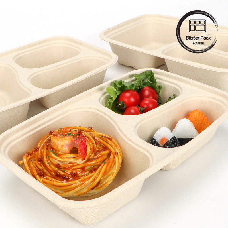 9 pulgadas de caña de azúcar Bagasse Clamshell Lunch Box Contenedor de alimentos desechables y biodegradables para hamburguesas y panadería