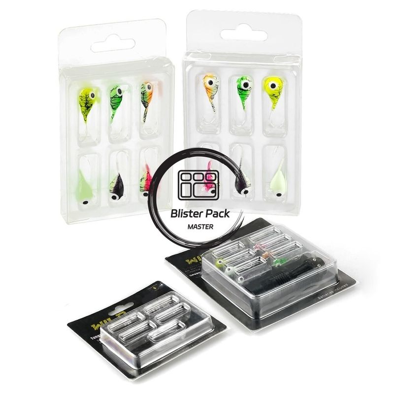 Caja de cebo de pesca de PVC transparente con ampollas Insertar embalaje personalizado de ampollas Durable