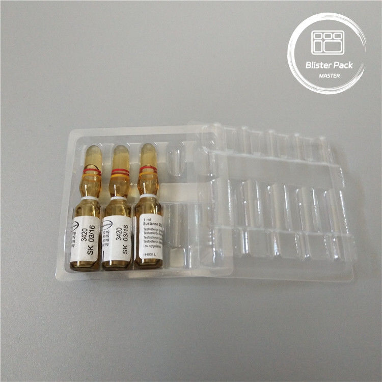 Envase de embalaje de ampollas médicas de plástico personalizado con ampollas médicas de 1 ml de PVC transparente desechable