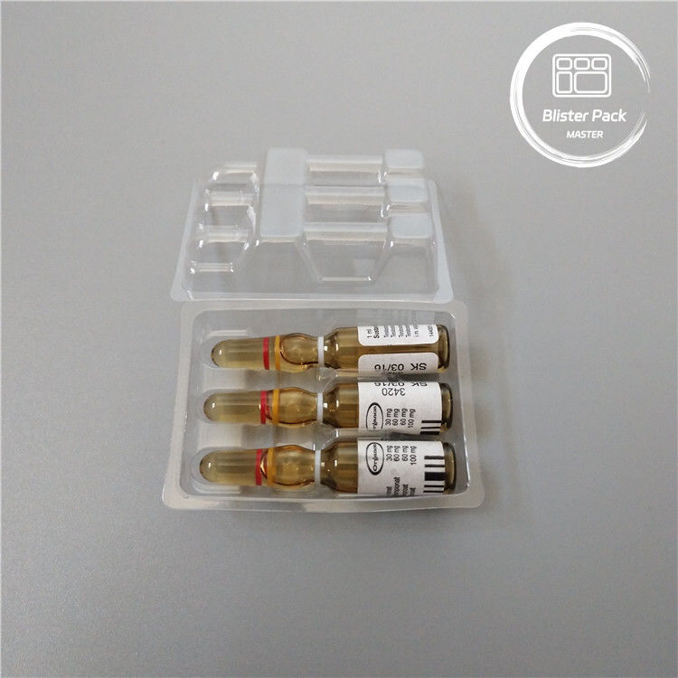 Envase de embalaje de ampollas médicas de plástico personalizado con ampollas médicas de 1 ml de PVC transparente desechable