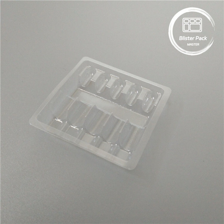 Envase de embalaje de ampollas médicas de plástico personalizado con ampollas médicas de 1 ml de PVC transparente desechable