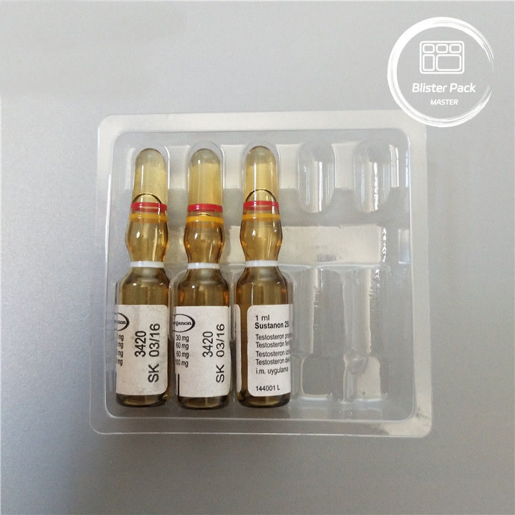 Envase de embalaje de ampollas médicas de plástico personalizado con ampollas médicas de 1 ml de PVC transparente desechable