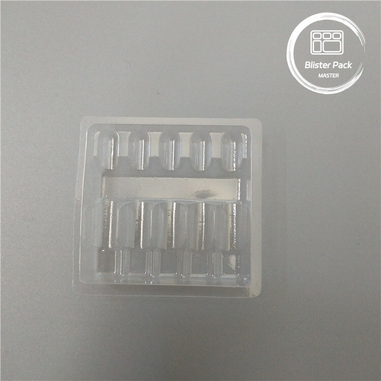 Envase de embalaje de ampollas médicas de plástico personalizado con ampollas médicas de 1 ml de PVC transparente desechable