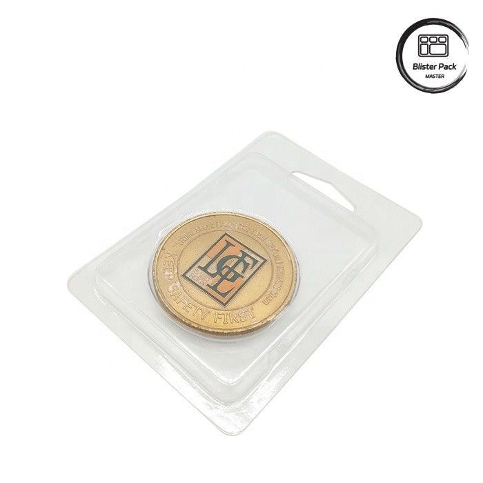 Embalaje en ampollas de plástico transparente personalizado para monedas Muestra gratuita con pantalla de cartón