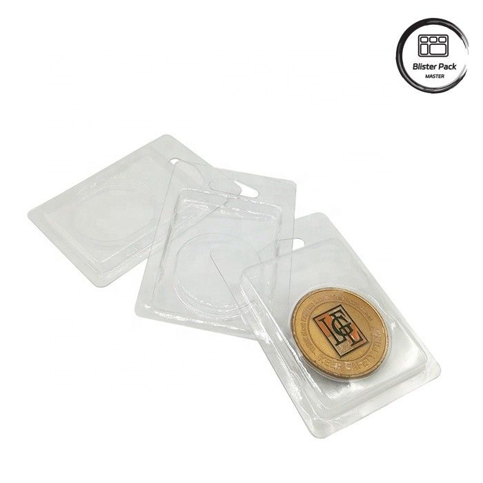 Embalaje en ampollas de plástico transparente personalizado para monedas Muestra gratuita con pantalla de cartón
