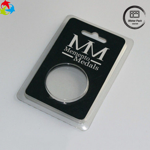 Embalaje en ampollas de plástico transparente personalizado para monedas Muestra gratuita con pantalla de cartón