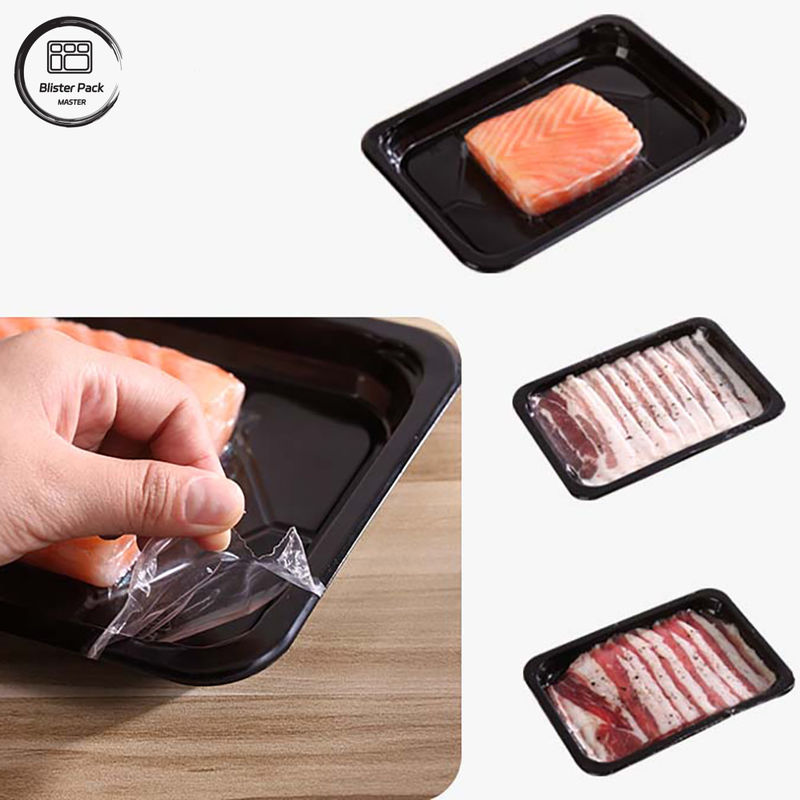 Envases de plástico para carne de ostras y carne congelada con diseño seguro y duradero