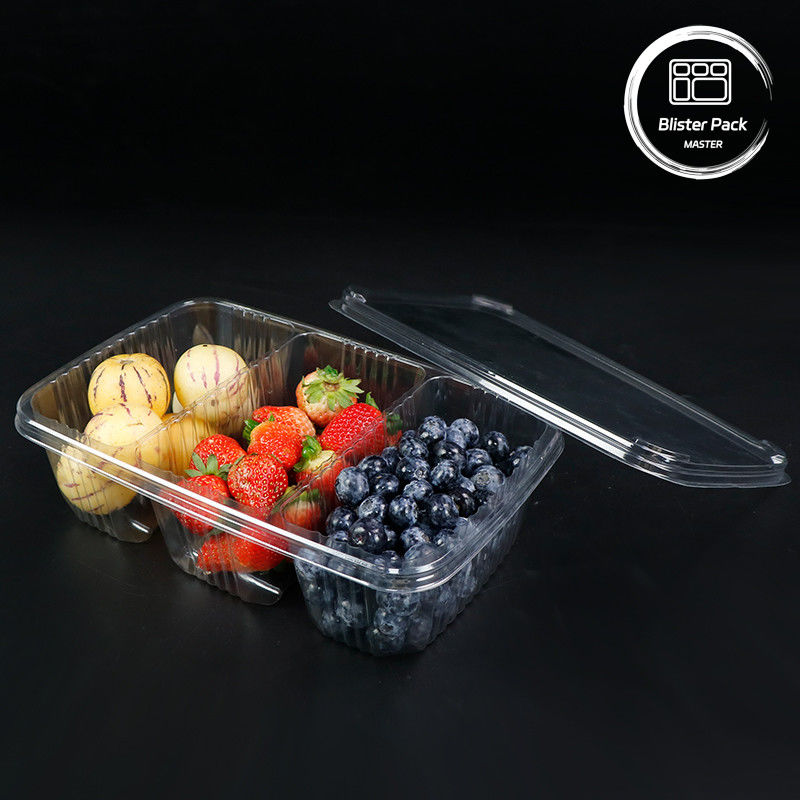 Ensalada de frutas de primera calidad Ensalada de frutas Plato de ensalada de plástico transparente Envasado de ensalada bandeja para frescura
