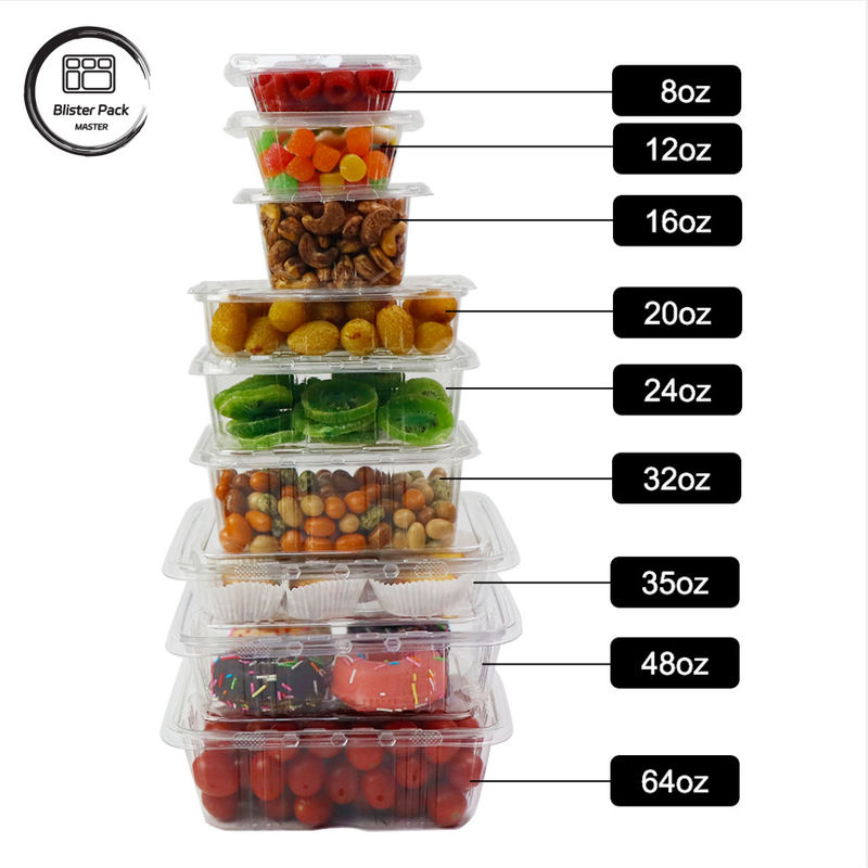 Ensalada de frutas de primera calidad Ensalada de frutas Plato de ensalada de plástico transparente Envasado de ensalada bandeja para frescura