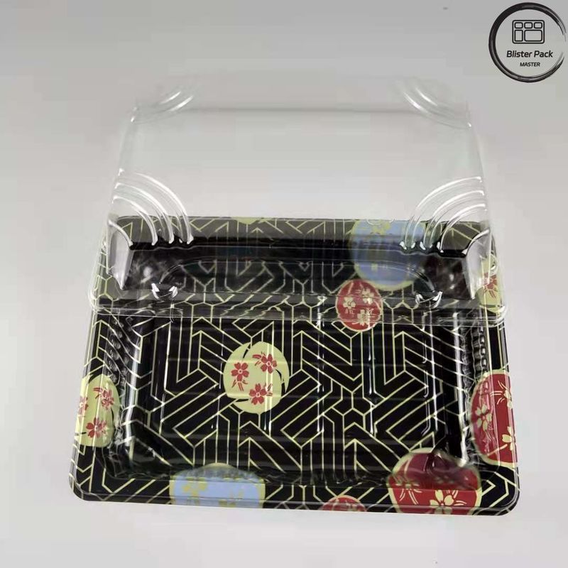 Diseño de primera calidad de emblema de plástico de bandeja de sushi envasado con ampollas a precios competitivos