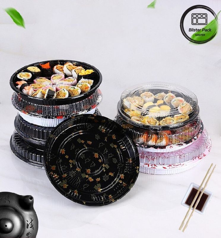 Caja de ensalada con ampollas Para llevar Contenedor de sushi de plástico conveniente y ecológico