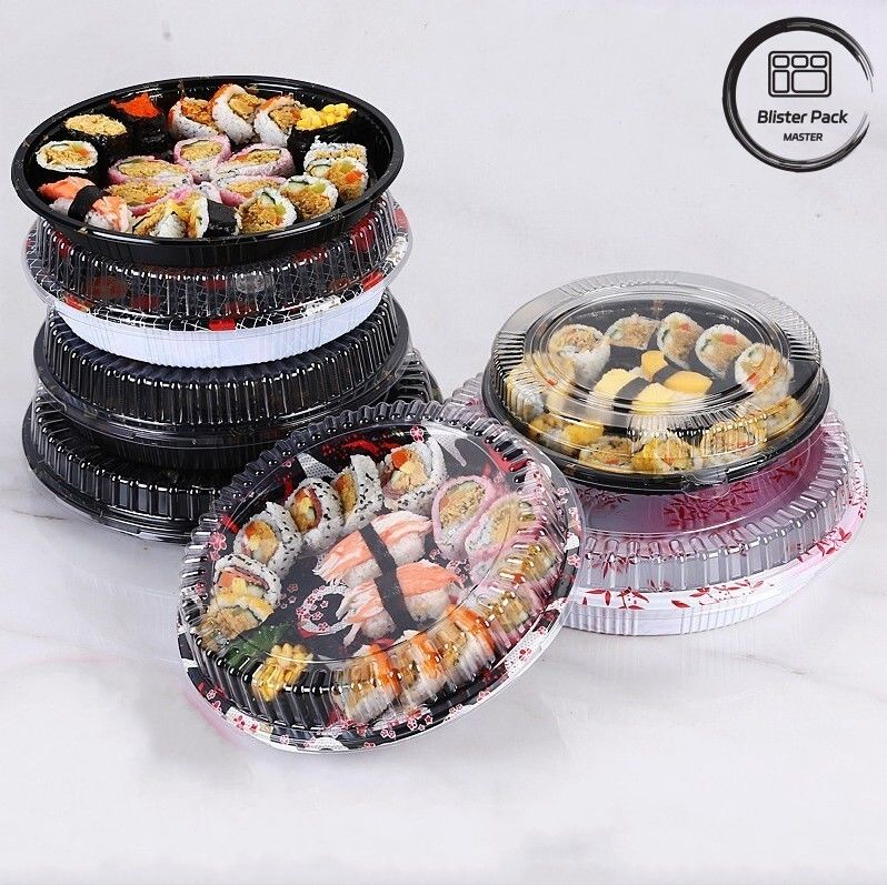 Caja de ensalada con ampollas Para llevar Contenedor de sushi de plástico conveniente y ecológico