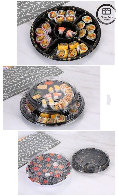 Caja de ensalada con ampollas Para llevar Contenedor de sushi de plástico conveniente y ecológico