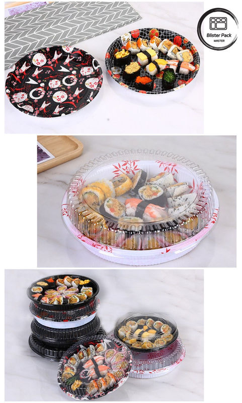 Caja de ensalada con ampollas Para llevar Contenedor de sushi de plástico conveniente y ecológico