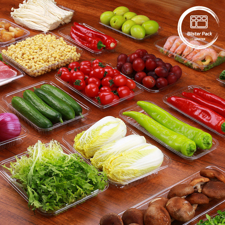 Envases desechables de PET para alimentos, frutas y verduras, para su almacenamiento seguro y fresco