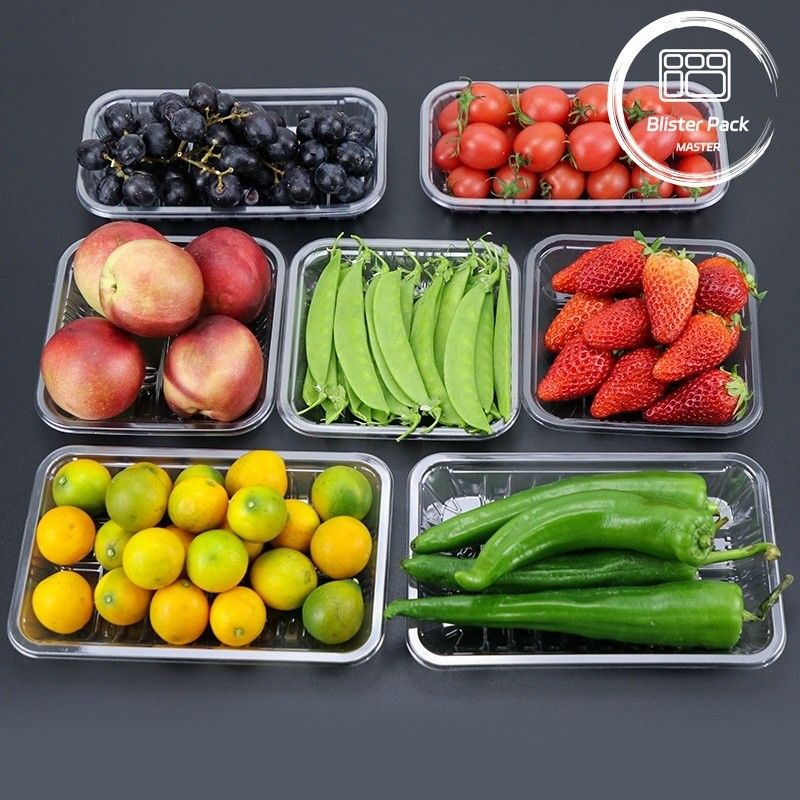 Tarjeta de vegetales y frutas frescas de PET transparente, ideal para exhibir y almacenar