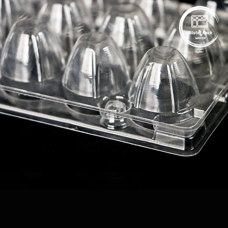 18 agujeros Blister desechable Clamshell Cuenca de huevo de codorniz Caja de plástico con embalaje seguro