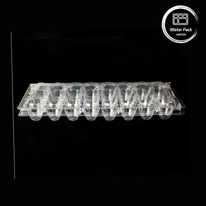 18 agujeros Blister desechable Clamshell Cuenca de huevo de codorniz Caja de plástico con embalaje seguro
