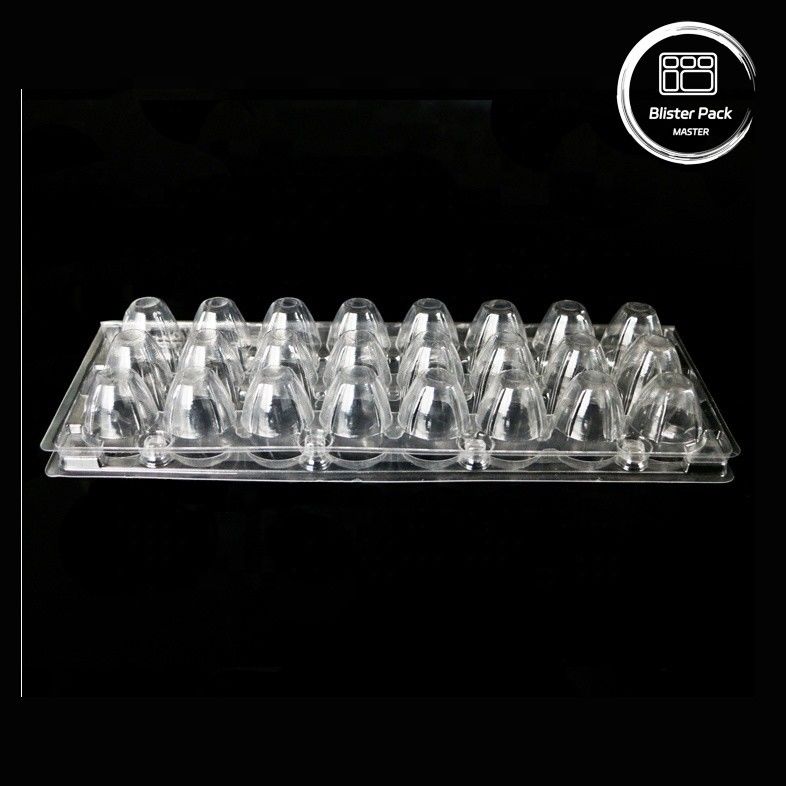18 agujeros Blister desechable Clamshell Cuenca de huevo de codorniz Caja de plástico con embalaje seguro