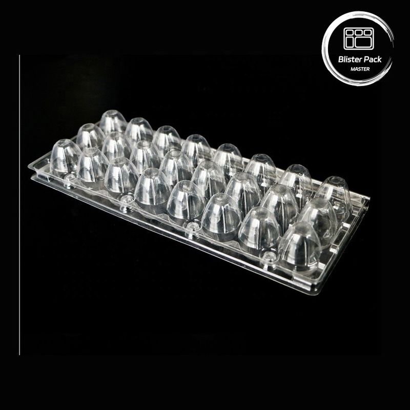 18 agujeros Blister desechable Clamshell Cuenca de huevo de codorniz Caja de plástico con embalaje seguro