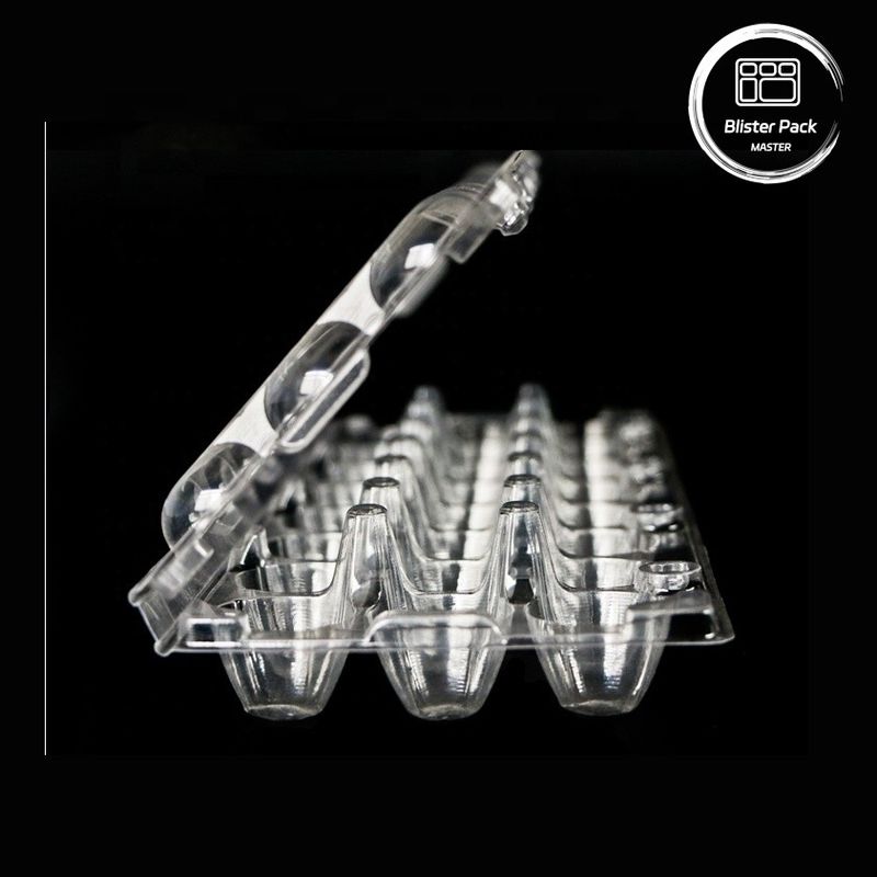 18 agujeros Blister desechable Clamshell Cuenca de huevo de codorniz Caja de plástico con embalaje seguro