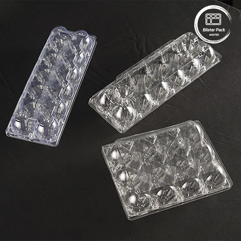 12 Células Transparente PET bandeja de huevo Logotipo personalizable Contenedor de huevo de plástico para almacenamiento